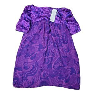 NEW French Connection Women 2 Purple Paisley Mini Dress 100% Silk Party Fancy SS